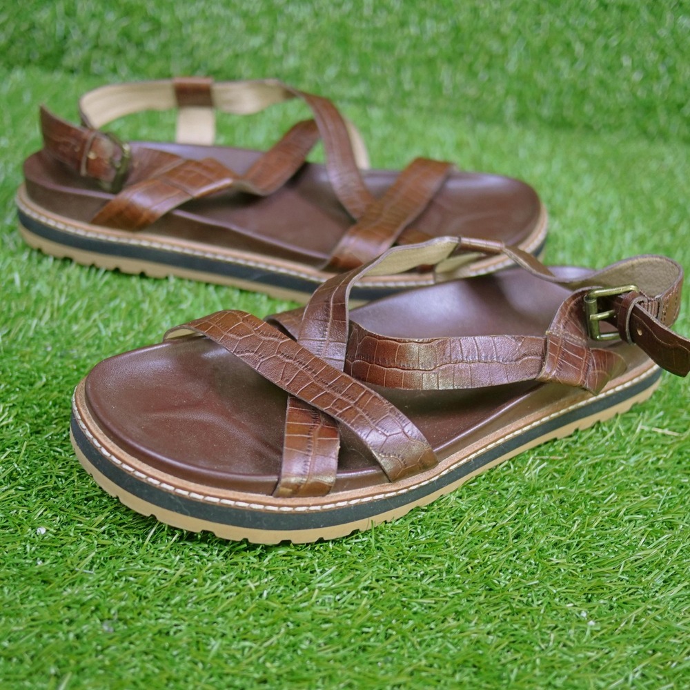 Madewell The Boardwalk Strappy Sandals English Leather - Women's Size Brown 9.5